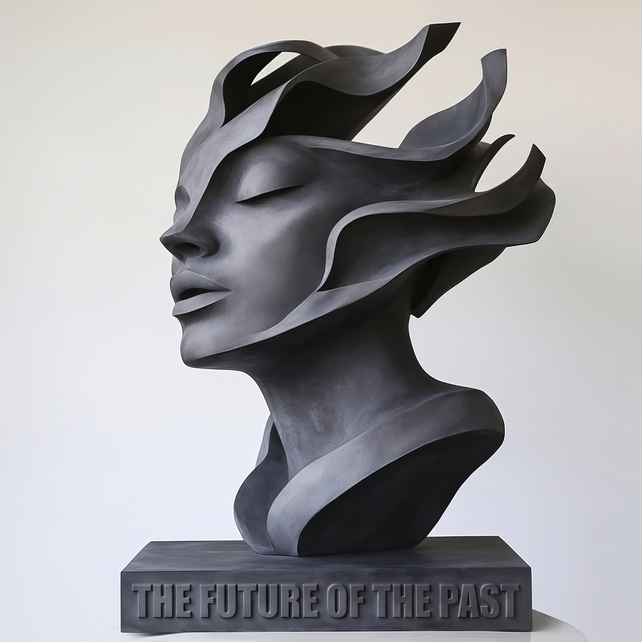 THE FUTURE OF THE PAST – Modern Iron Abstract Face Sculpture