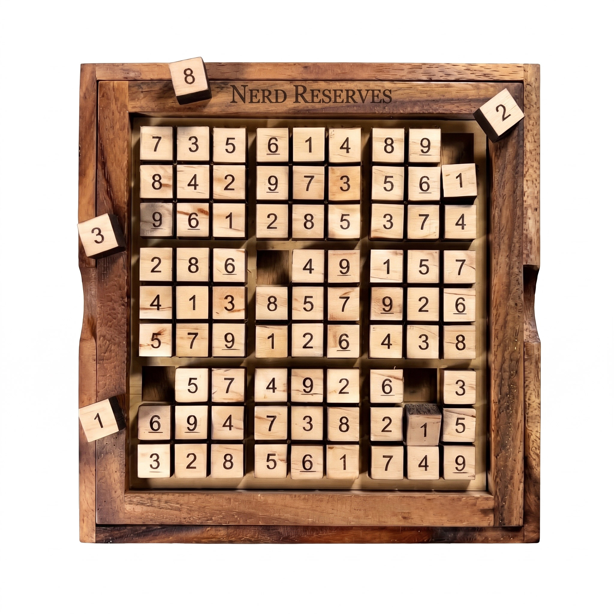 Nerd Reserves Wooden Sudoku Board Game – Classic Number Puzzle
